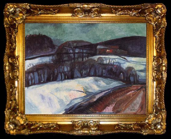 framed  Edvard Munch The red house in the snow, ta009-2